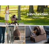 Darrahopens Pet Care > Cat Supplies i.Pet Pet Stroller Dog Pram Large Cat Carrier Travel Pushchair Foldable 4 Wheels