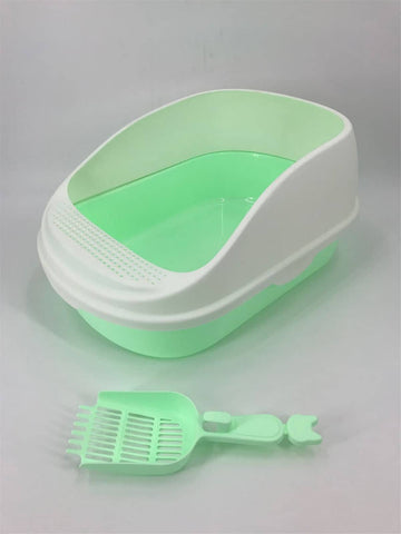Darrahopens Pet Care > Cat Supplies Large Portable Cat Toilet Litter Box Tray House with Scoop Green