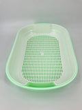 Darrahopens Pet Care > Cat Supplies Large Portable Cat Toilet Litter Box Tray with Scoop and Grid Tray Green