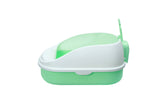 Darrahopens Pet Care > Cat Supplies Large Portable Cat Toilet Litter Box Tray with Scoop and Grid Tray Green