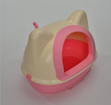 Darrahopens Pet Care > Cat Supplies Medium Hooded Cat Toilet Litter Box Tray House With Scoop Pink