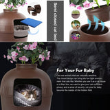 Darrahopens Pet Care > Cat Supplies Multifunctional Cat Litter Box Pet Cat House Semi-Enclosed Brown