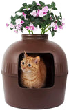 Darrahopens Pet Care > Cat Supplies Multifunctional Cat Litter Box Pet Cat House Semi-Enclosed Brown