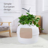 Darrahopens Pet Care > Cat Supplies Multifunctional Cat Litter Box Pet Cat House Semi-Enclosed White