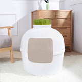 Darrahopens Pet Care > Cat Supplies Multifunctional Cat Litter Box Pet Cat House Semi-Enclosed White