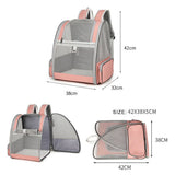 darrahopens Pet Care > Cat Supplies Pet Carrier Bag Cat Dog Breathable Double Shoulder Backpack Travel Outdoor Pink