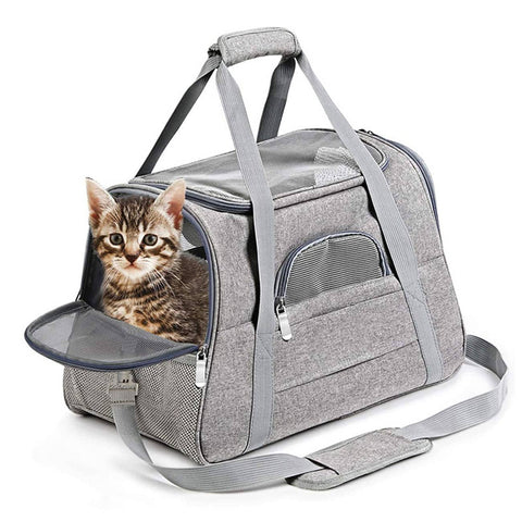 Darrahopens Pet Care > Cat Supplies Pet Carrier Bag Travel Bag for Cats and Small Dogs Cozy Bed, Shoulder Strap
