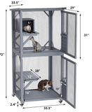 Darrahopens Pet Care > Cat Supplies Pet Cat Shelter Condo with Escape Door Wooden Kitten Cage House