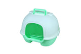 Darrahopens Pet Care > Cat Supplies Portable Hooded Cat Kitten Toilet Litter Box Tray House with Handle and Scoop Green