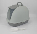 Darrahopens Pet Care > Cat Supplies Portable Hooded Cat Toilet Litter Box Tray House with Handle and Scoop