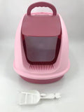 Darrahopens Pet Care > Cat Supplies XL Portable Hooded Cat Toilet Litter Box Tray House with Charcoal Filter and Scoop Pink