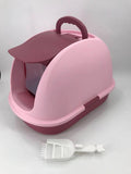 Darrahopens Pet Care > Cat Supplies XL Portable Hooded Cat Toilet Litter Box Tray House with Charcoal Filter and Scoop Pink