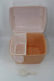 Darrahopens Pet Care > Cat Supplies XL Portable Hooded Cat Toilet Litter Box Tray House with Handle and Scoop Brown