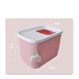 Darrahopens Pet Care > Cat Supplies XXL Top Entry Cat Litter Box No Mess Large Enclosed Covered Kitty Tray Pink