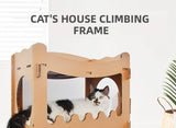 Darrahopens Pet Care > Cat Supplies YES4PETS Cat Cardboard House Tower Condo Scratcher Pet Post Furniture Double Storey
