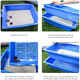 Darrahopens Pet Care > Cat Supplies YES4PETS Lift and Sift Self Cleaning Kitty Litter Trays Cat Litter Tray Toilet Sifting Slotted Trays