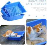 Darrahopens Pet Care > Cat Supplies YES4PETS Lift and Sift Self Cleaning Kitty Litter Trays Cat Litter Tray Toilet Sifting Slotted Trays