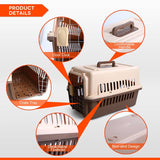 Darrahopens Pet Care > Cat Supplies YES4PETS Small Dog Cat Rabbit Crate Pet Carrier Airline Cage With Bowl and Tray-Brown