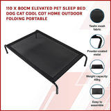 darrahopens Pet Care > Cleaning & Maintenance 110 x 80cm Elevated Pet Sleep Bed Dog Cat Cool Cot Home Outdoor Folding Portable