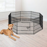 darrahopens Pet Care > Cleaning & Maintenance 24" 8 Panel Pet Dog Playpen Puppy Exercise Cage Enclosure Fence Play Pen