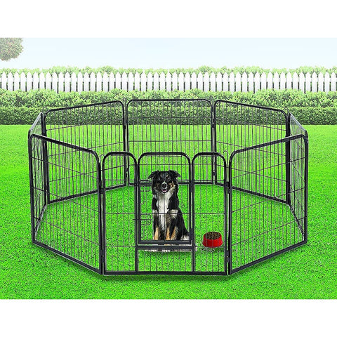 darrahopens Pet Care > Cleaning & Maintenance 8 Panel Heavy Duty Pet Dog Playpen Puppy Exercise Fence Enclosure Cage