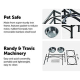 darrahopens Pet Care > Cleaning & Maintenance Dual Elevated Raised Pet Dog Puppy Feeder Bowl Stainless Steel Food Water Stand