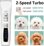 Darrahopens Pet Care > Cleaning & Maintenance Pet Electric Dog Pet Clipper Kit Blade Set Cat Animal Hair Grooming Cordless White