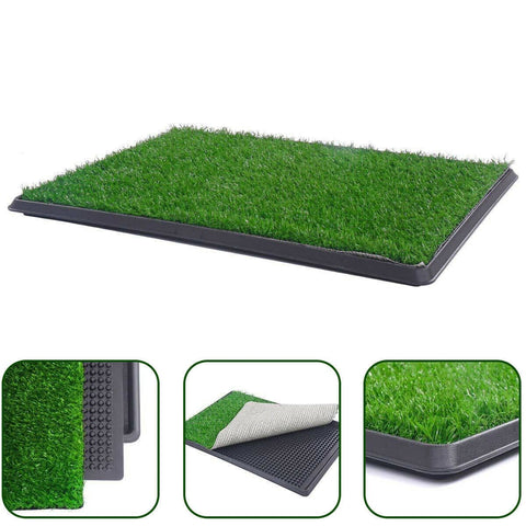 Darrahopens Pet Care > Cleaning & Maintenance XL Indoor Dog Puppy Toilet Grass Training Mat Loo Pad Potty W 2 Grass