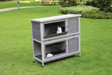 Darrahopens Pet Care > Coops & Hutches 110cm XL Double Storey Rabbit Hutch Guinea Pig Cage , Ferret Cat cage W Wheel & Pull Out Tray