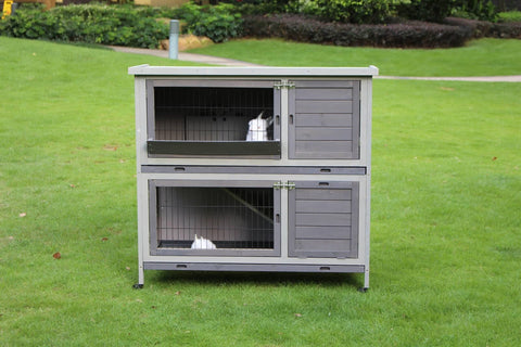 Darrahopens Pet Care > Coops & Hutches 110cm XL Double Storey Rabbit Hutch Guinea Pig Cage , Ferret Cat cage W Wheel & Pull Out Tray