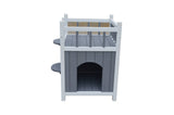 Darrahopens Pet Care > Coops & Hutches Cat Shelter Condo with Escape Door Rabbit Kitty House Cave