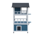 Darrahopens Pet Care > Coops & Hutches Double Story Cat Shelter Condo with Escape Door Rainproof Kitty House