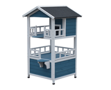 Darrahopens Pet Care > Coops & Hutches Double Story Cat Shelter Condo with Escape Door Rainproof Kitty House