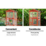 darrahopens Pet Care > Coops & Hutches i.Pet Bird Cage Wooden Pet Cages Aviary Large Carrier Travel Canary Cockatoo Parrot XL