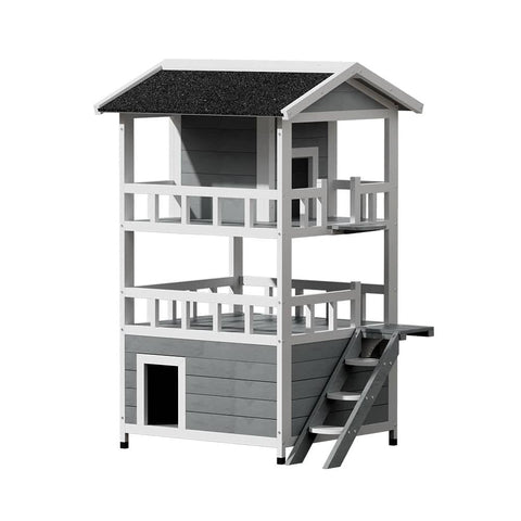 Darrahopens Pet Care > Coops & Hutches i.Pet Cat House Outdoor Wooden Shelter Rabbit Hutch Condo Small Dog Pet House
