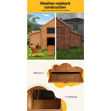 Darrahopens Pet Care > Coops & Hutches i.Pet Chicken Coop Large Rabbit Hutch House Run Cage Wooden Outdoor Pet Hutch