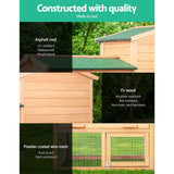 darrahopens Pet Care > Coops & Hutches i.Pet Chicken Coop Rabbit Hutch 138cm Wide Wooden Pet Hutch