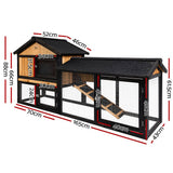darrahopens Pet Care > Coops & Hutches i.Pet Chicken Coop Rabbit Hutch Wooden Cage Pet Hutch 165cm x 52cm x 86cm