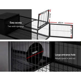 darrahopens Pet Care > Coops & Hutches i.Pet Rabbit Cage Hutch Cages Indoor Outdoor Hamster Enclosure Pet Metal Carrier 122CM Length