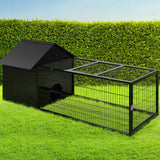darrahopens Pet Care > Coops & Hutches i.Pet Rabbit Cage Hutch Cages Indoor Outdoor Hamster Enclosure Pet Metal Carrier 162CM Length