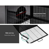 darrahopens Pet Care > Coops & Hutches i.Pet Rabbit Cage Hutch Cages Indoor Outdoor Hamster Enclosure Pet Metal Carrier 162CM Length