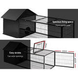 darrahopens Pet Care > Coops & Hutches i.Pet Rabbit Cage Hutch Cages Indoor Outdoor Hamster Enclosure Pet Metal Carrier 162CM Length