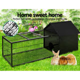 darrahopens Pet Care > Coops & Hutches i.Pet Rabbit Cage Hutch Cages Indoor Outdoor Hamster Enclosure Pet Metal Carrier 162CM Length