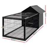 darrahopens Pet Care > Coops & Hutches i.Pet Rabbit Cage Hutch Cages Indoor Outdoor Hamster Enclosure Pet Metal Carrier 162CM Length