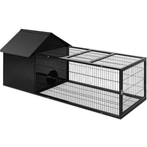 darrahopens Pet Care > Coops & Hutches i.Pet Rabbit Cage Hutch Cages Indoor Outdoor Hamster Enclosure Pet Metal Carrier 162CM Length