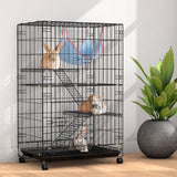 Darrahopens Pet Care > Coops & Hutches i.Pet Rabbit Cage Indoor Hutch Guinea Pig Bunny Ferret Hamster Pet Cage Outdoor