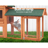 darrahopens Pet Care > Coops & Hutches i.Pet Rabbit Hutch Chicken Coop Wooden Cage Pet Hutch 220cm x 52cm x 84cm
