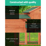 darrahopens Pet Care > Coops & Hutches i.Pet Rabbit Hutch Chicken Coop Wooden Cage Pet Hutch 220cm x 52cm x 84cm