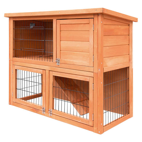 darrahopens Pet Care > Coops & Hutches i.Pet Rabbit Hutch Hutches Large Metal Run Wooden Cage Chicken Coop Guinea Pig