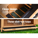 darrahopens Pet Care > Coops & Hutches i.Pet Rabbit Hutch Wooden Cage Pet hutch Chicken Coop 91.5cm x 46cm x 116.5cm